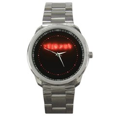 Neon Streetlight Bar Urban Not Happy Cursing Mad Funny Symbols Sport Metal Watch by genx