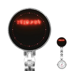 Neon Streetlight Bar Urban Not Happy Cursing Mad Funny Symbols Stainless Steel Nurses Watch by genx