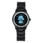 Party Night Bar Blue Neon Light quote All you need is LOL Stainless Steel Round Watch Front