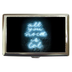 Party Night Bar Blue Neon Light Quote All You Need Is Lol Cigarette Money Case by genx