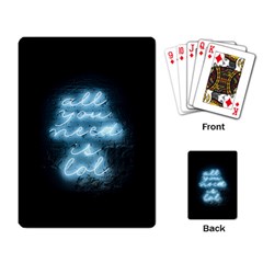 Party Night Bar Blue Neon Light Quote All You Need Is Lol Playing Cards Single Design by genx