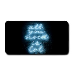 Party Night Bar Blue Neon Light Quote All You Need Is Lol Medium Bar Mat by genx