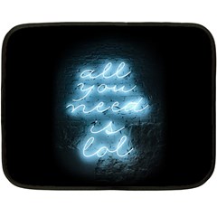 Party Night Bar Blue Neon Light Quote All You Need Is Lol Fleece Blanket (mini) by genx