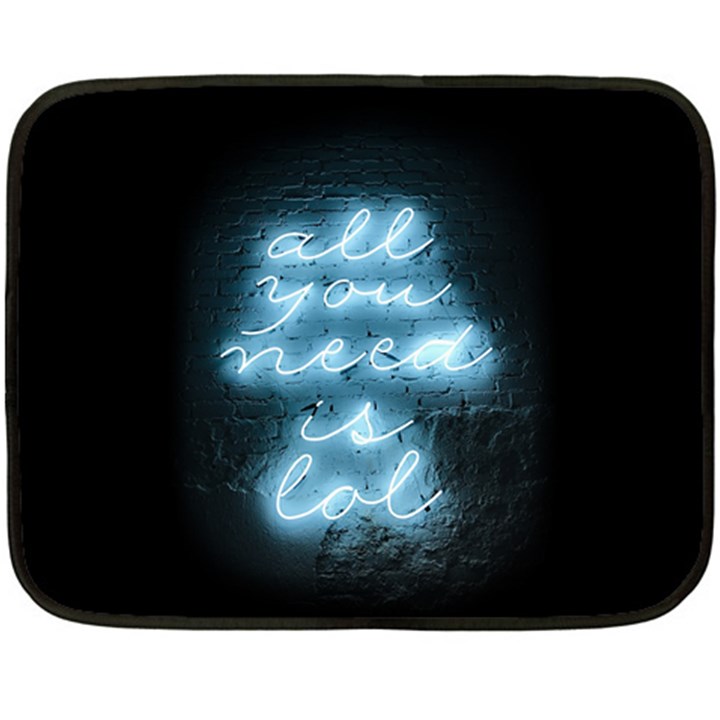 Party Night Bar Blue Neon Light quote All you need is LOL Fleece Blanket (Mini)