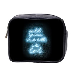 Party Night Bar Blue Neon Light Quote All You Need Is Lol Mini Toiletries Bag (two Sides) by genx