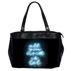 Party Night Bar Blue Neon Light Quote All You Need Is Lol Oversize Office Handbag (2 Sides) by genx