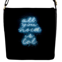 Party Night Bar Blue Neon Light Quote All You Need Is Lol Flap Closure Messenger Bag (s) by genx