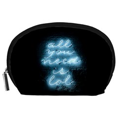 Party Night Bar Blue Neon Light Quote All You Need Is Lol Accessory Pouch (large) by genx