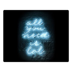 Party Night Bar Blue Neon Light Quote All You Need Is Lol Double Sided Flano Blanket (large) by genx