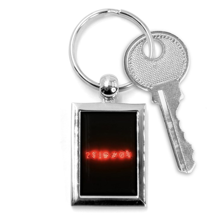 Neon streetlight bar urban not happy cursing mad funny symbols Key Chains (Rectangle) 