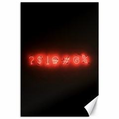 Neon Streetlight Bar Urban Not Happy Cursing Mad Funny Symbols Canvas 12  X 18  by genx