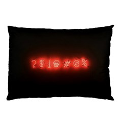 Neon Streetlight Bar Urban Not Happy Cursing Mad Funny Symbols Pillow Case (two Sides) by genx