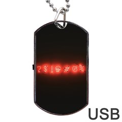 Neon Streetlight Bar Urban Not Happy Cursing Mad Funny Symbols Dog Tag Usb Flash (two Sides) by genx