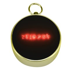 Neon Streetlight Bar Urban Not Happy Cursing Mad Funny Symbols Gold Compasses by genx