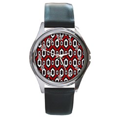 Decorative Pattern Round Metal Watch by Valentinaart