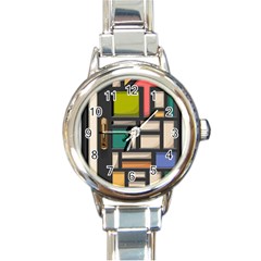 Door Stained Glass Stained Glass Round Italian Charm Watch by Pakrebo