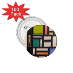 Door Stained Glass Stained Glass 1 75  Buttons (100 Pack)  by Pakrebo