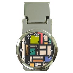 Door Stained Glass Stained Glass Money Clip Watches by Pakrebo