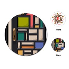 Door Stained Glass Stained Glass Playing Cards (round) by Pakrebo