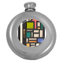 Door Stained Glass Stained Glass Round Hip Flask (5 Oz) by Pakrebo