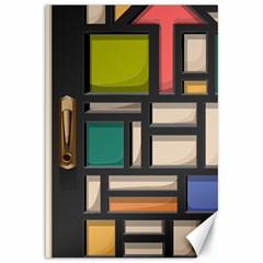 Door Stained Glass Stained Glass Canvas 12  X 18  by Pakrebo