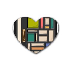 Door Stained Glass Stained Glass Rubber Coaster (heart)  by Pakrebo