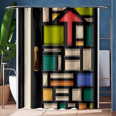 Door Stained Glass Stained Glass Shower Curtain 60  X 72  (medium)  by Pakrebo