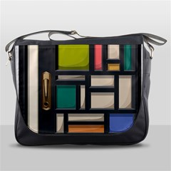 Door Stained Glass Stained Glass Messenger Bag by Pakrebo