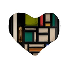 Door Stained Glass Stained Glass Standard 16  Premium Heart Shape Cushions by Pakrebo