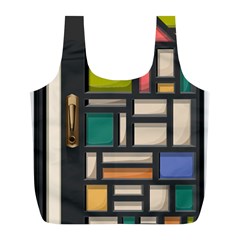 Door Stained Glass Stained Glass Full Print Recycle Bag (l) by Pakrebo