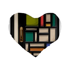 Door Stained Glass Stained Glass Standard 16  Premium Flano Heart Shape Cushions by Pakrebo