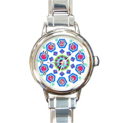 Mandala Geometric Design Pattern Round Italian Charm Watch by Pakrebo