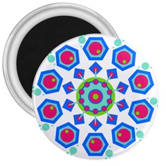 Mandala Geometric Design Pattern 3  Magnets by Pakrebo