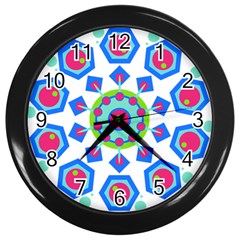 Mandala Geometric Design Pattern Wall Clock (black) by Pakrebo