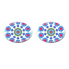 Mandala Geometric Design Pattern Cufflinks (oval) by Pakrebo