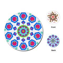 Mandala Geometric Design Pattern Playing Cards (round) by Pakrebo