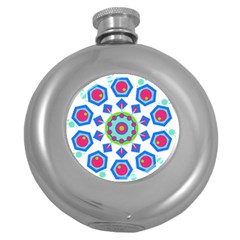 Mandala Geometric Design Pattern Round Hip Flask (5 Oz) by Pakrebo