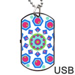 Mandala Geometric Design Pattern Dog Tag USB Flash (One Side) Front