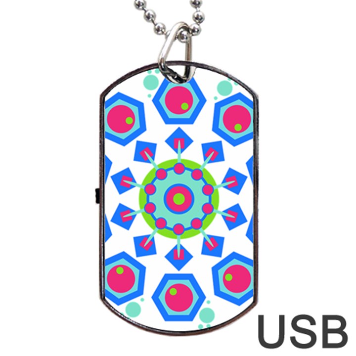 Mandala Geometric Design Pattern Dog Tag USB Flash (One Side)