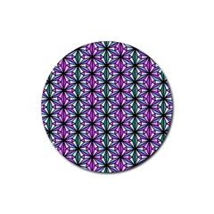 Geometric Patterns Triangle Seamless Rubber Coaster (round)  by Pakrebo