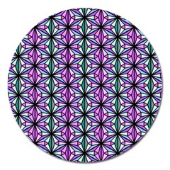 Geometric Patterns Triangle Seamless Magnet 5  (round) by Pakrebo