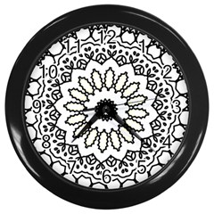 Mandala Kaleidoscope Arts Wall Clock (black) by Pakrebo