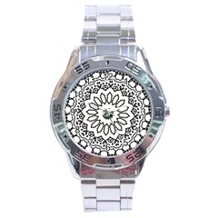 Mandala Kaleidoscope Arts Stainless Steel Analogue Watch by Pakrebo