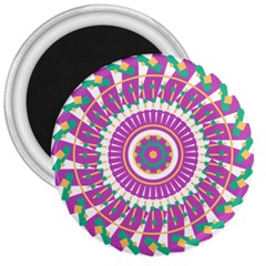 Mandala Geometric Pattern Shapes 3  Magnets by Pakrebo