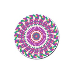 Mandala Geometric Pattern Shapes Rubber Coaster (round)  by Pakrebo