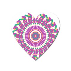 Mandala Geometric Pattern Shapes Heart Magnet by Pakrebo