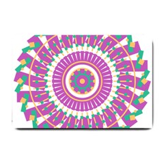 Mandala Geometric Pattern Shapes Small Doormat  by Pakrebo