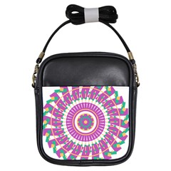 Mandala Geometric Pattern Shapes Girls Sling Bag by Pakrebo