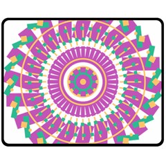 Mandala Geometric Pattern Shapes Double Sided Fleece Blanket (medium)  by Pakrebo