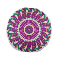 Mandala Geometric Pattern Shapes Standard 15  Premium Flano Round Cushions by Pakrebo